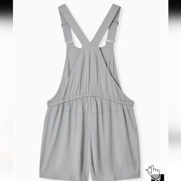 Torrid 2X Gray Twill Short Overalls Military Overall Romper - Picture 2 of 11